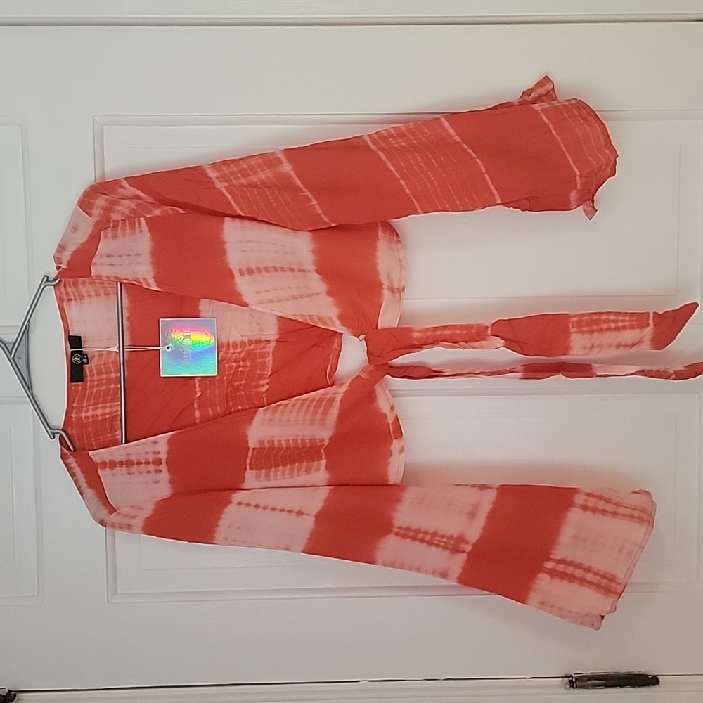 Missguided Red Tie Dye Crop Top Size 10